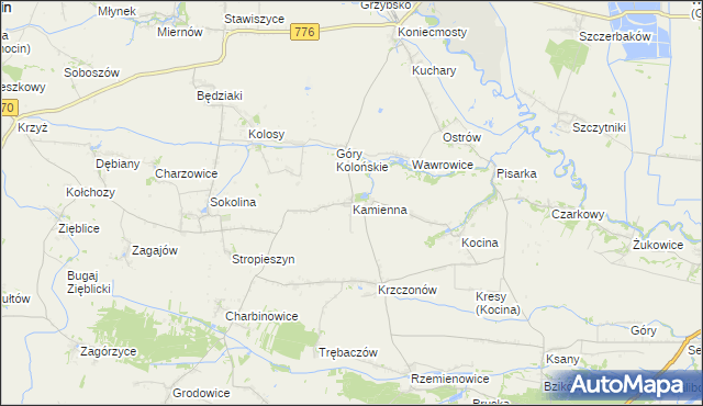 mapa Kamienna gmina Opatowiec, Kamienna gmina Opatowiec na mapie Targeo
