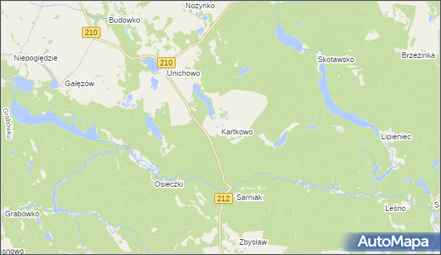 mapa Kartkowo, Kartkowo na mapie Targeo