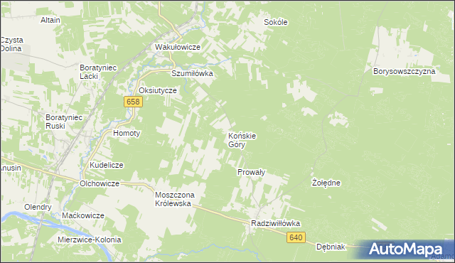 mapa Końskie Góry, Końskie Góry na mapie Targeo