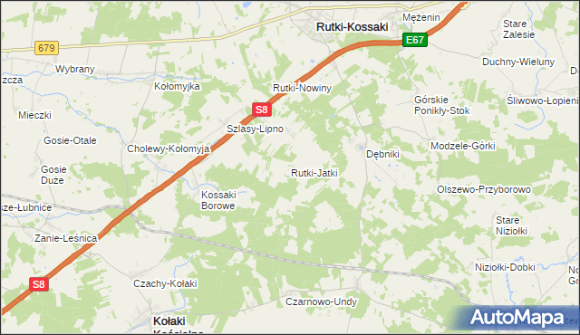 mapa Rutki-Jatki, Rutki-Jatki na mapie Targeo