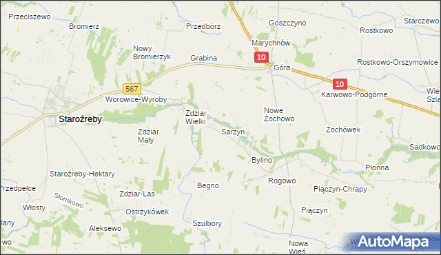 mapa Sarzyn, Sarzyn na mapie Targeo