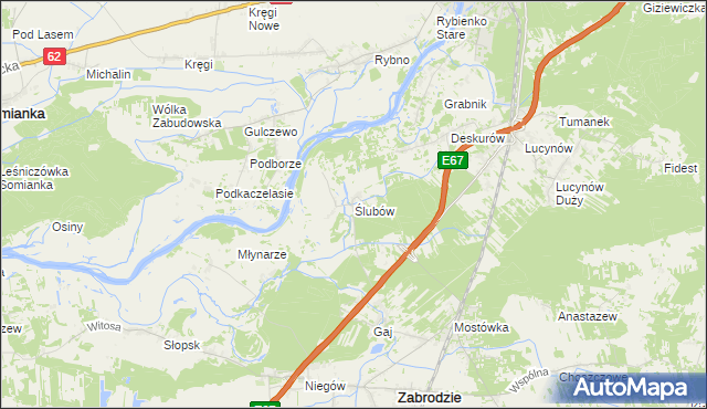 mapa Ślubów gmina Wyszków, Ślubów gmina Wyszków na mapie Targeo