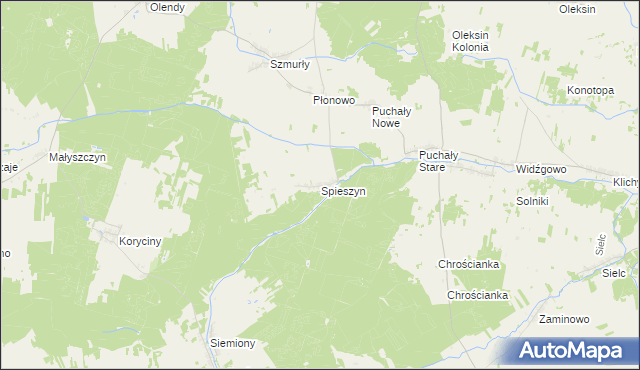 mapa Spieszyn, Spieszyn na mapie Targeo