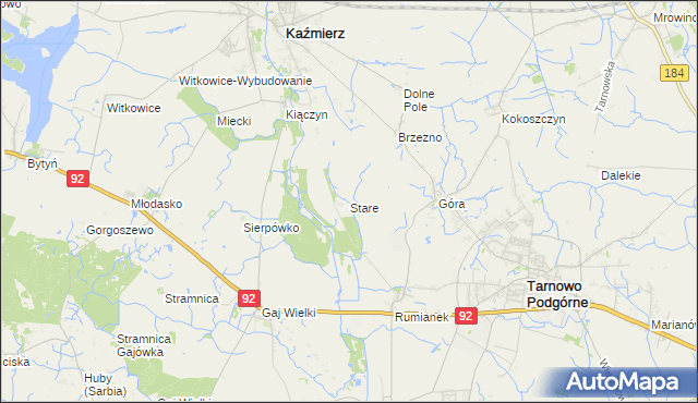 mapa Stare gmina Kaźmierz, Stare gmina Kaźmierz na mapie Targeo