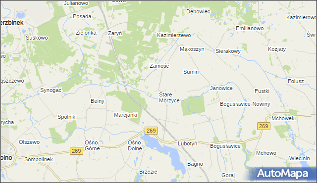 mapa Stare Morzyce, Stare Morzyce na mapie Targeo