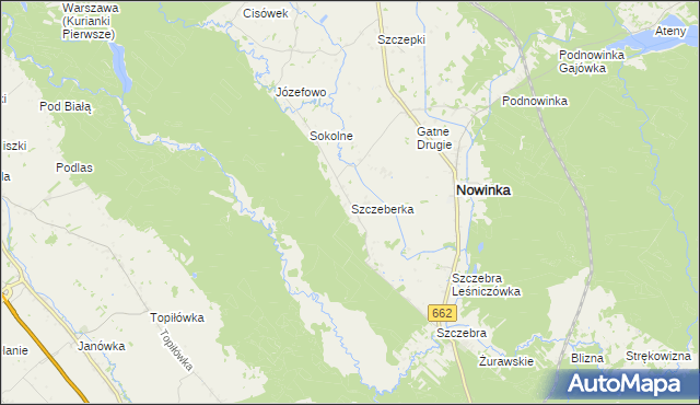 mapa Szczeberka, Szczeberka na mapie Targeo