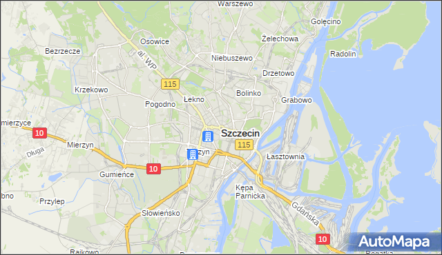 mapa Szczecina, Szczecin na mapie Targeo