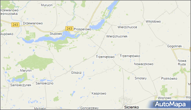 mapa Trzemiętowo, Trzemiętowo na mapie Targeo