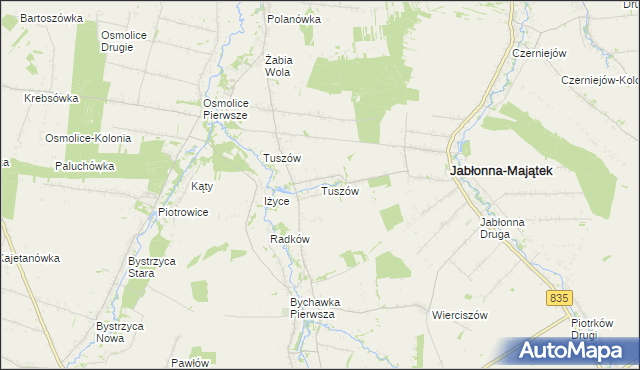 mapa Tuszów, Tuszów na mapie Targeo