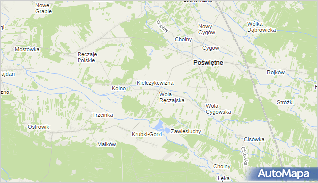 mapa Wola Ręczajska, Wola Ręczajska na mapie Targeo