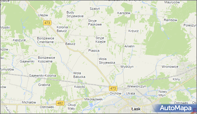 mapa Wola Stryjewska, Wola Stryjewska na mapie Targeo