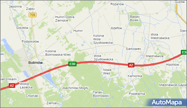 mapa Wola Szydłowiecka, Wola Szydłowiecka na mapie Targeo