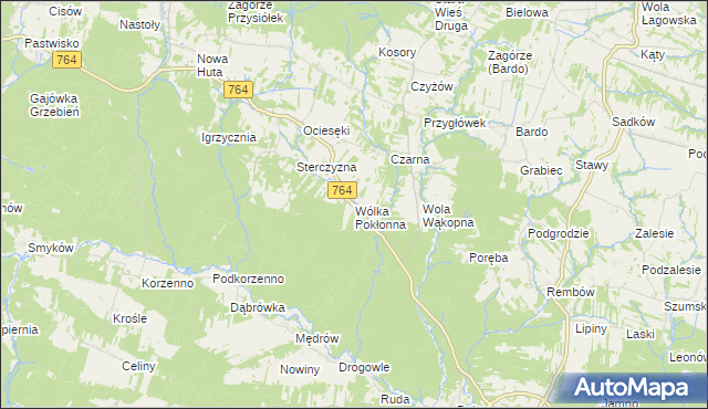 mapa Wólka Pokłonna, Wólka Pokłonna na mapie Targeo