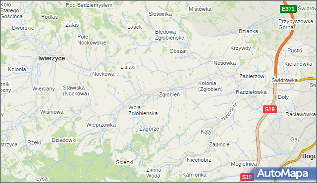 mapa Zgłobień, Zgłobień na mapie Targeo
