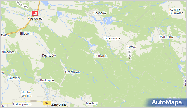 mapa Złotówek, Złotówek na mapie Targeo