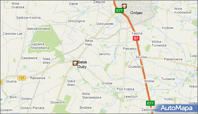 mapa Anielin gmina Belsk Duży, Anielin gmina Belsk Duży na mapie Targeo