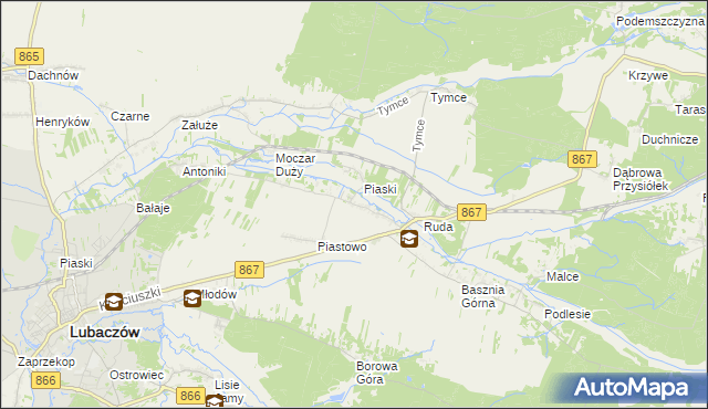 mapa Basznia Dolna, Basznia Dolna na mapie Targeo