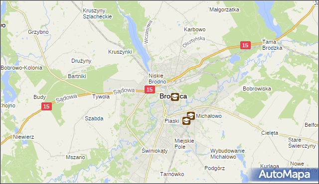 mapa Brodnica, Brodnica na mapie Targeo