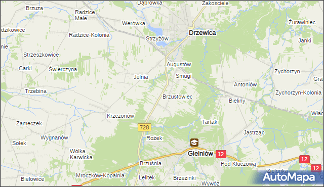 mapa Brzustowiec, Brzustowiec na mapie Targeo