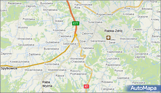 mapa Chabówka, Chabówka na mapie Targeo