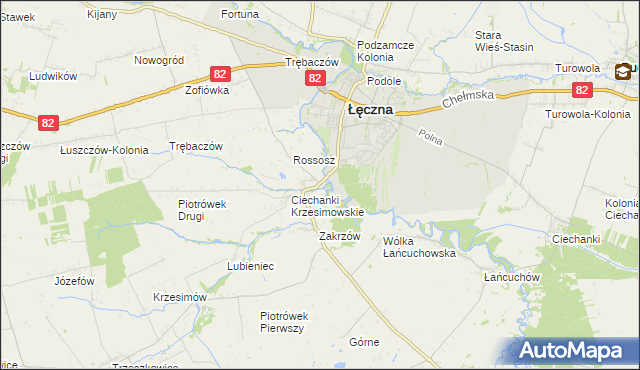 mapa Ciechanki Łęczyńskie, Ciechanki Łęczyńskie na mapie Targeo