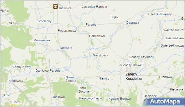 mapa Gaczkowo, Gaczkowo na mapie Targeo