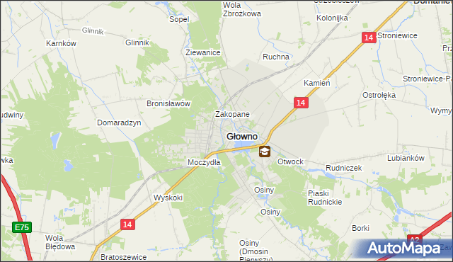 mapa Głowno, Głowno na mapie Targeo