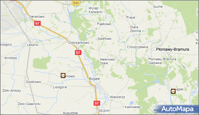 mapa Helenowo Stare, Helenowo Stare na mapie Targeo