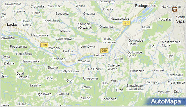 mapa Kadcza, Kadcza na mapie Targeo