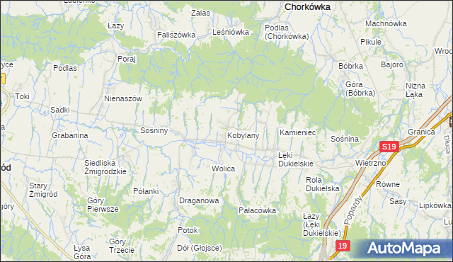 mapa Kobylany gmina Chorkówka, Kobylany gmina Chorkówka na mapie Targeo