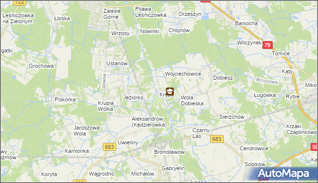 mapa Krępa gmina Prażmów, Krępa gmina Prażmów na mapie Targeo