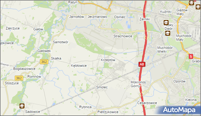 mapa Krzeptów, Krzeptów na mapie Targeo