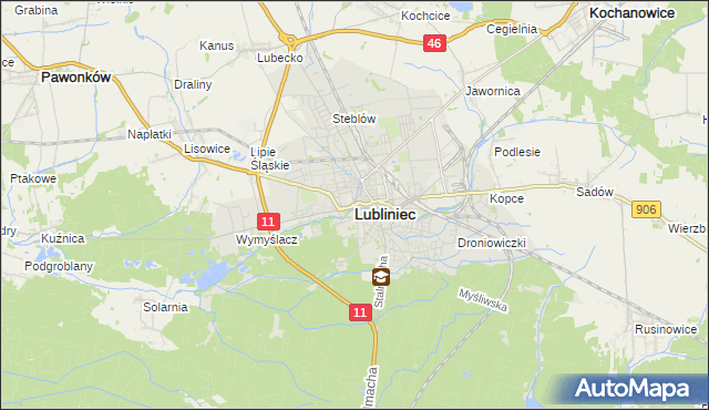 mapa Lubliniec, Lubliniec na mapie Targeo