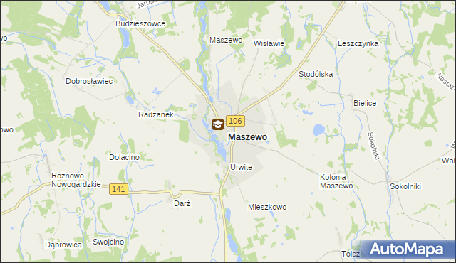 mapa Maszewo powiat goleniowski, Maszewo powiat goleniowski na mapie Targeo