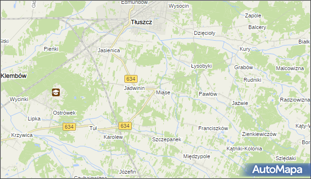 mapa Miąse, Miąse na mapie Targeo