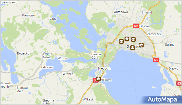 mapa Piękna Góra, Piękna Góra na mapie Targeo