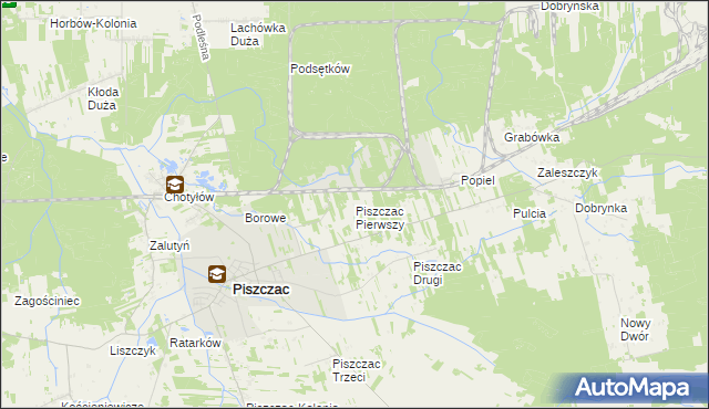 mapa Piszczac Pierwszy, Piszczac Pierwszy na mapie Targeo