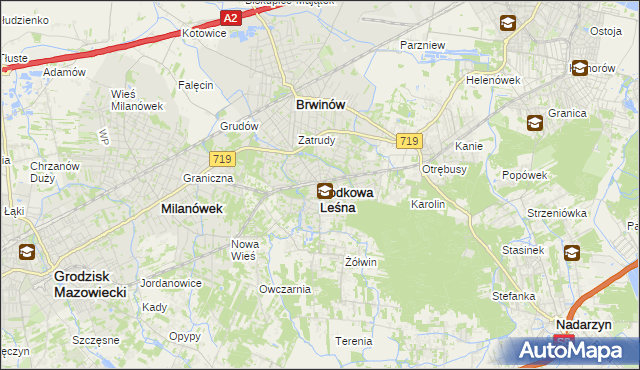 mapa Podkowa Leśna, Podkowa Leśna na mapie Targeo