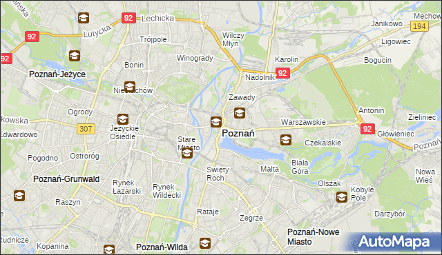 mapa Poznania, Poznań na mapie Targeo