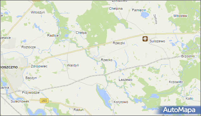 mapa Rzecko, Rzecko na mapie Targeo