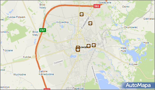 mapa Suwałk, Suwałki na mapie Targeo