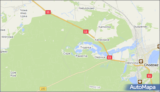 mapa Trojanka, Trojanka na mapie Targeo