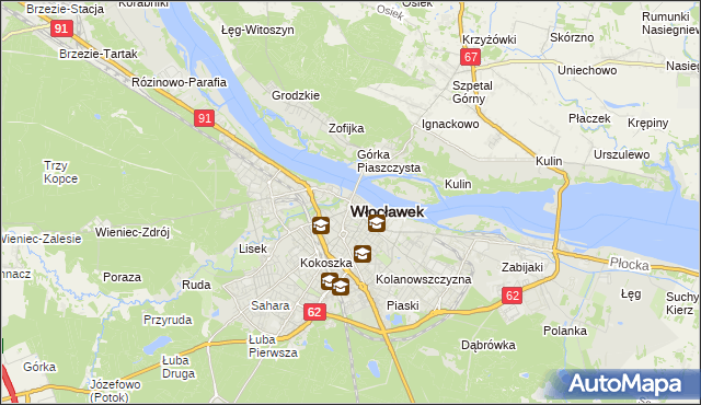 mapa Włocławka, Włocławek na mapie Targeo