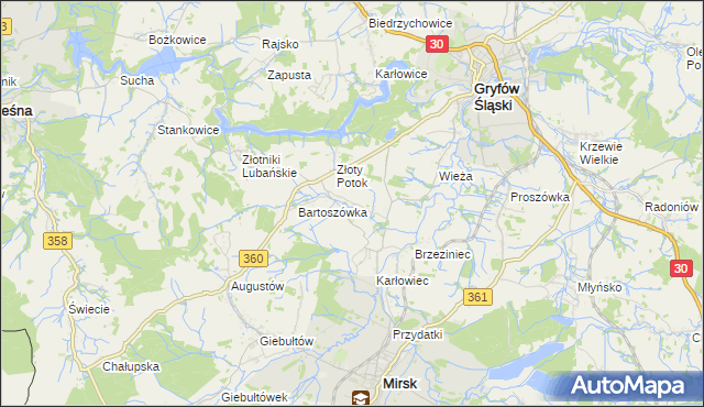 mapa Zacisze gmina Leśna, Zacisze gmina Leśna na mapie Targeo