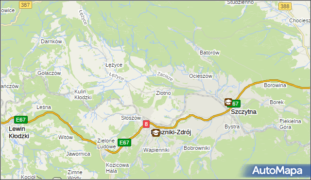 mapa Złotno, Złotno na mapie Targeo