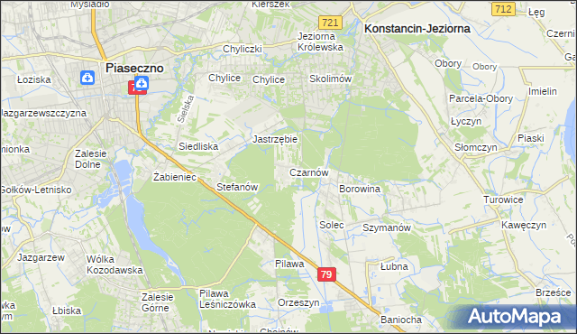 mapa Czarnów gmina Konstancin-Jeziorna, Czarnów gmina Konstancin-Jeziorna na mapie Targeo