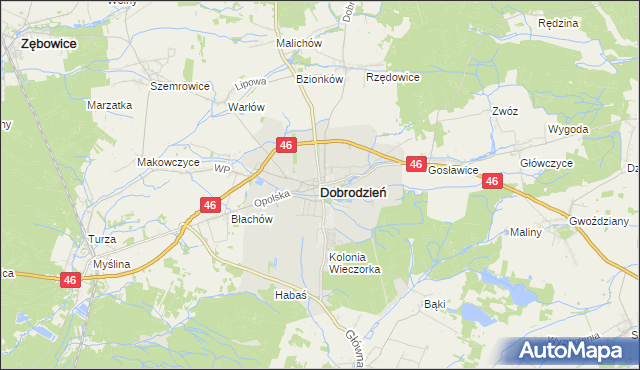 mapa Dobrodzień, Dobrodzień na mapie Targeo