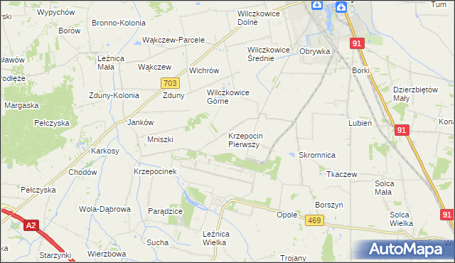 mapa Krzepocin Pierwszy, Krzepocin Pierwszy na mapie Targeo