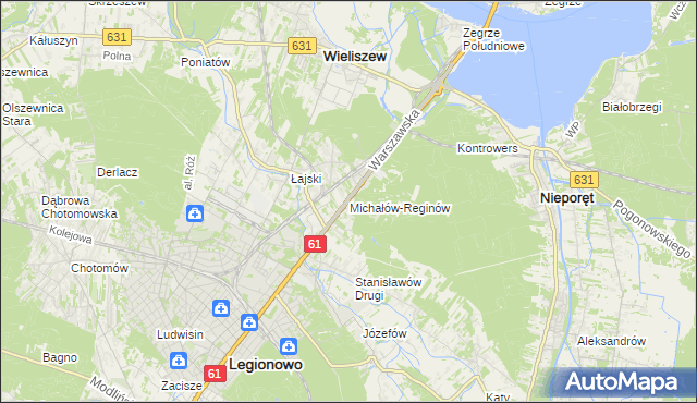 mapa Michałów-Reginów, Michałów-Reginów na mapie Targeo