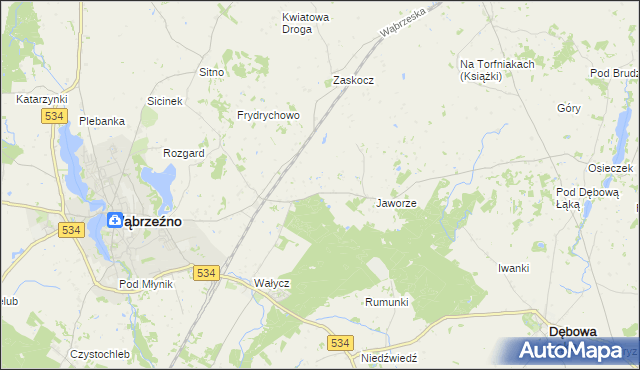 mapa Myśliwiec, Myśliwiec na mapie Targeo